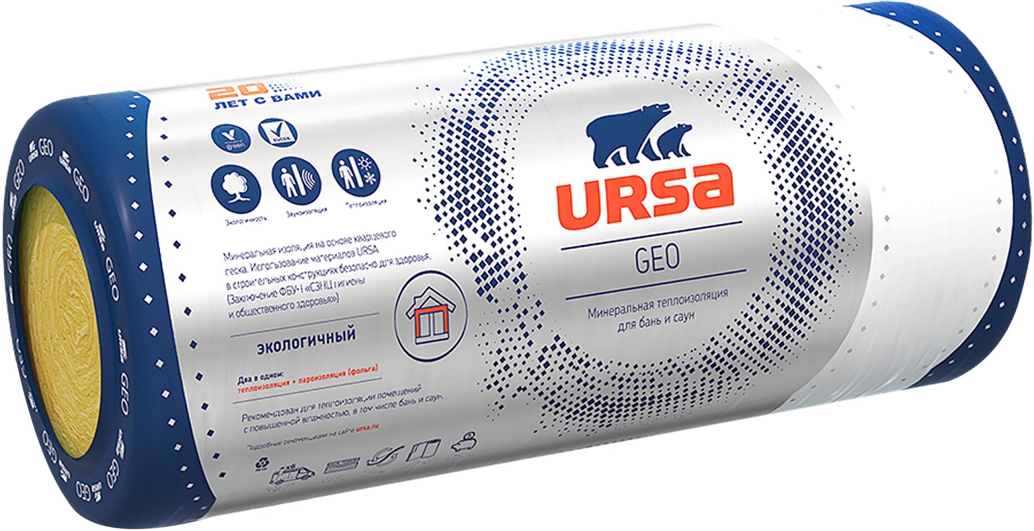 Утеплитель стекловолоконный URSA Geo М-11Ф 50x1200x12500 мм 15 м2 0,75 м3 —  цена в Салавате, купить в интернет-магазине, характеристики и отзывы, фото